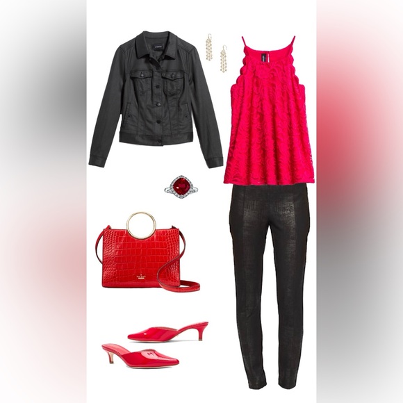 Red lace Fortune and Ivy top - Picture 6 of 9